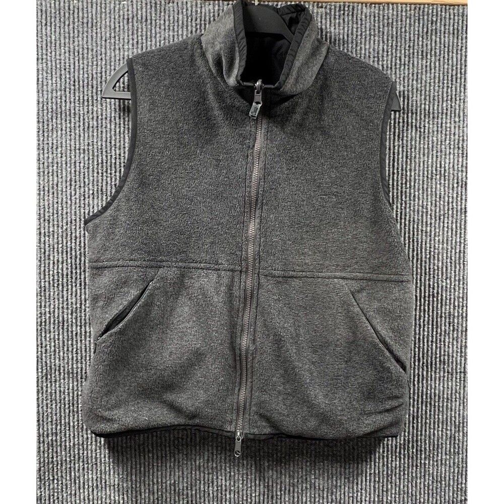 Catalina Reversible Vest Women Large Grey Black Sleeveless Fleece Full Zip